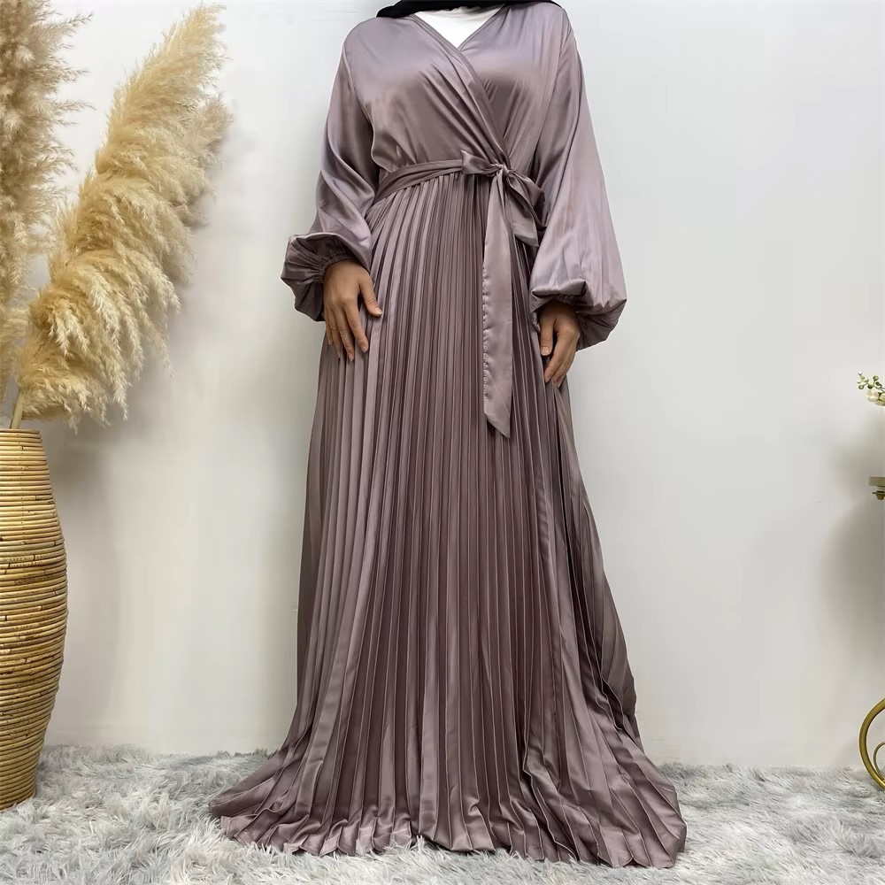 Pleated Hijab Evening Dress