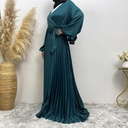 Pleated Hijab Evening Dress