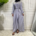 Satin Belted Eid Dress | Evening Hijab Dress