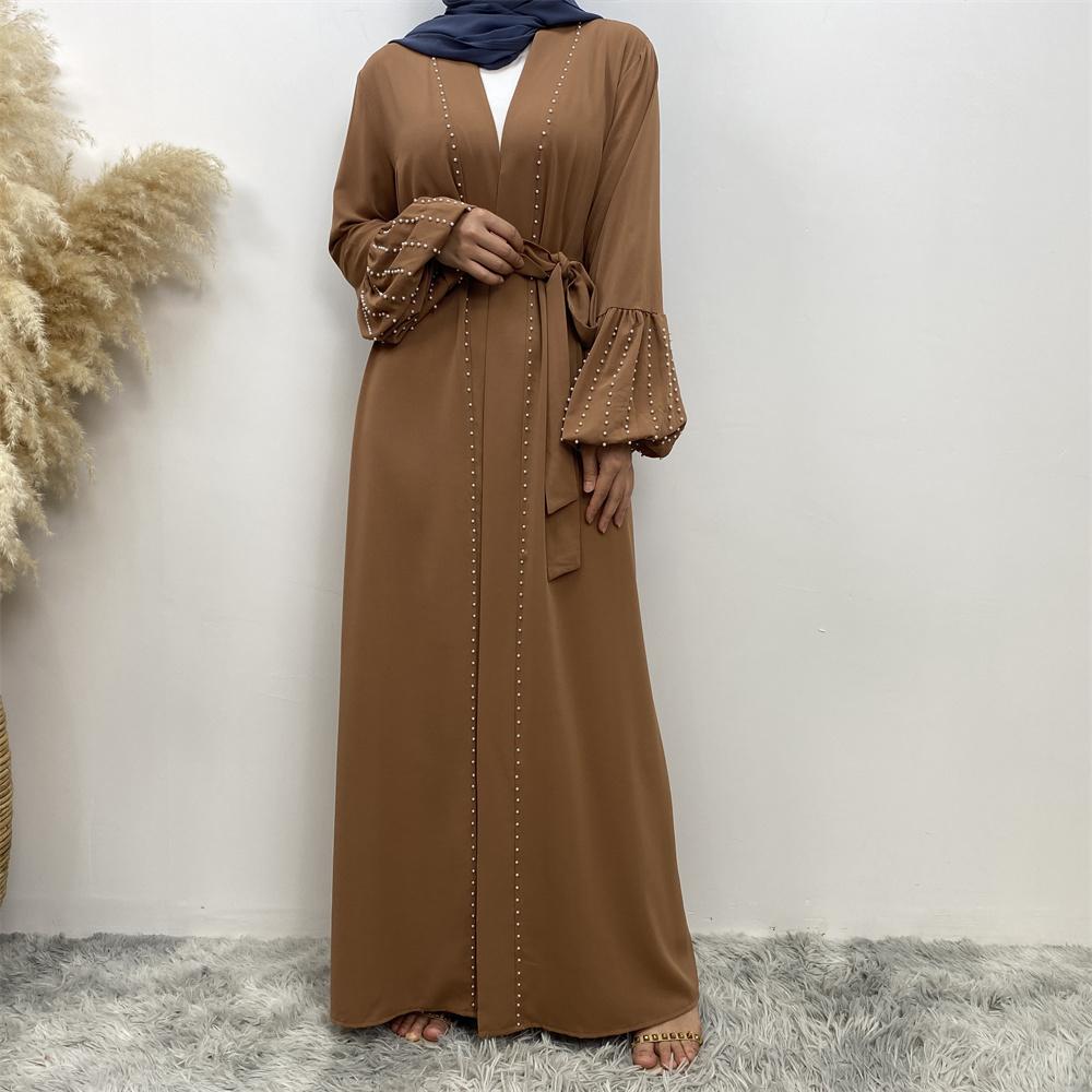 Pearl decorated sleeves abaya 