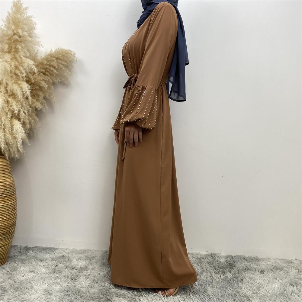 Pearl decorated sleeves abaya 