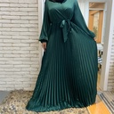 Pleated Hijab Evening Dress