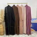 Ruffle chiffon abaya with pearls