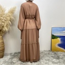Ruffle chiffon abaya with pearls