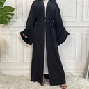 Two Pieces Plain Abaya set + Open cuff