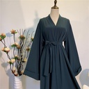 Two Pieces Plain Abaya set + Open cuff