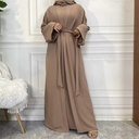 Two Pieces Plain Abaya set + Open cuff