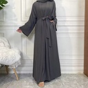 Two Pieces Plain Abaya set + Open cuff