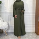 Two Pieces Plain Abaya set + Open cuff