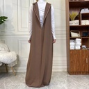 Two Pieces Plain Abaya set + Open cuff