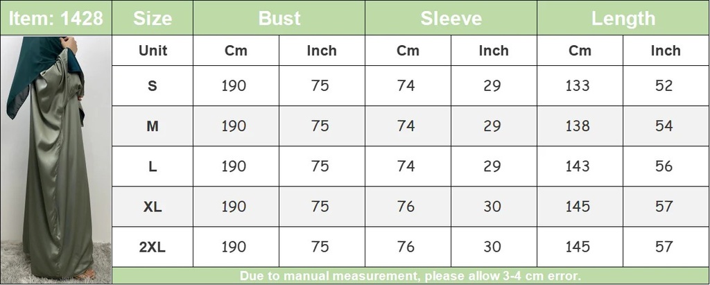 Smooth Satin Reversible Wear Muslim Women