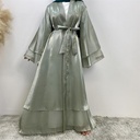 Shinny Layered Abaya with belt