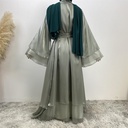 Shinny Layered Abaya with belt