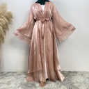 Shinny Layered Abaya with belt
