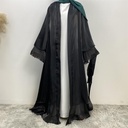 Shinny Layered Abaya with belt