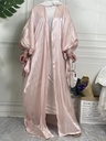 Shinny Wide Abaya with Ribbon Sleeves