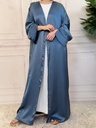 Satin lines cardigan abaya