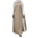 Flared sleeve closed abaya attached inner cover