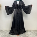 Shinny Layered Abaya with belt