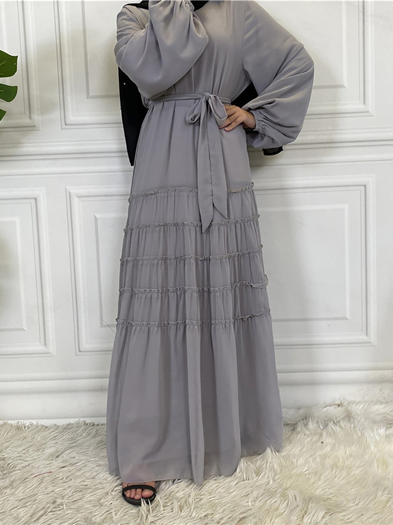 Plain Ruffles Hijab Dress