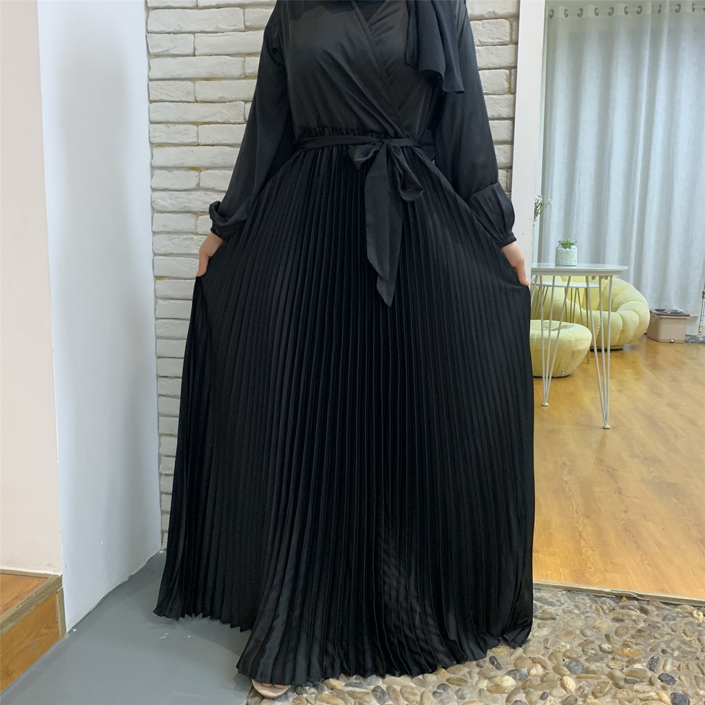 Pleated Hijab Evening Dress