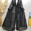 Ruffle chiffon abaya with pearls