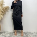Jersey basic dress lace up