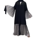 Pleated Edges Open front Abaya