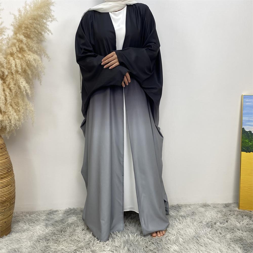 Gradient batwing sleeve open cardigan