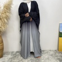 Gradient batwing sleeve open cardigan