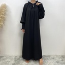 Lace up collar hijab dress