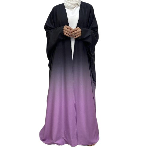 Gradient batwing sleeve open cardigan