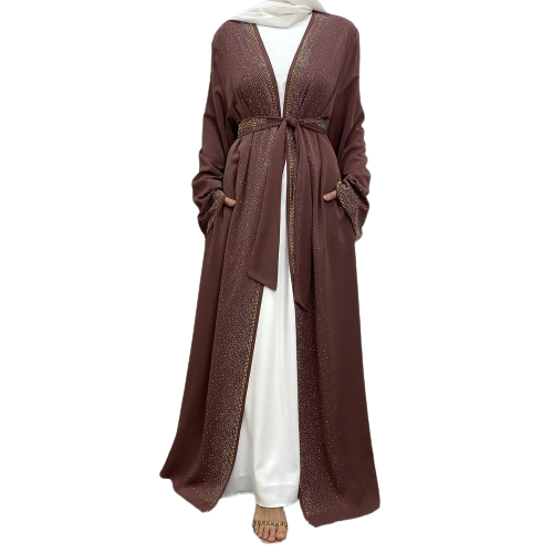 Diamond decorated abaya dress