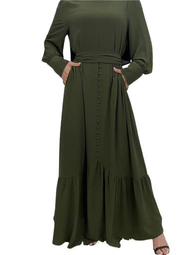 Plain Hijab Dress with buttons