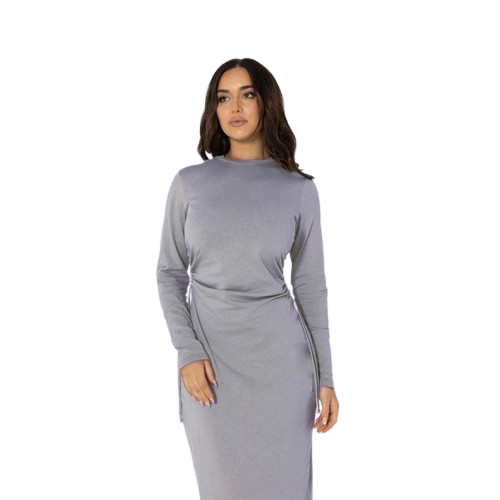 Jersey basic dress lace up