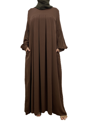 Khimar Abaya with Pleated Waist