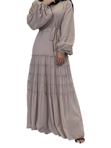 Plain Ruffles Hijab Dress