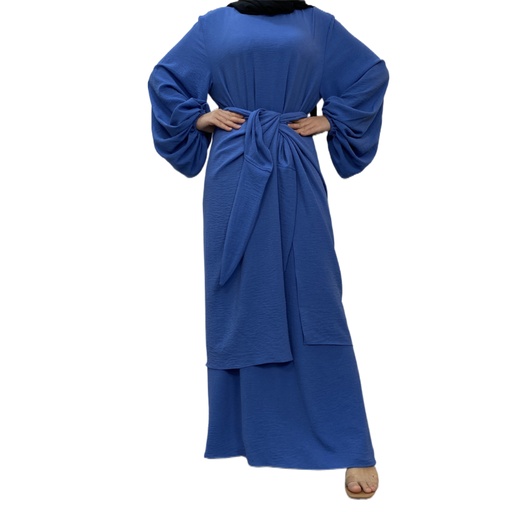 2 Pieces sets wrinkle abaya 