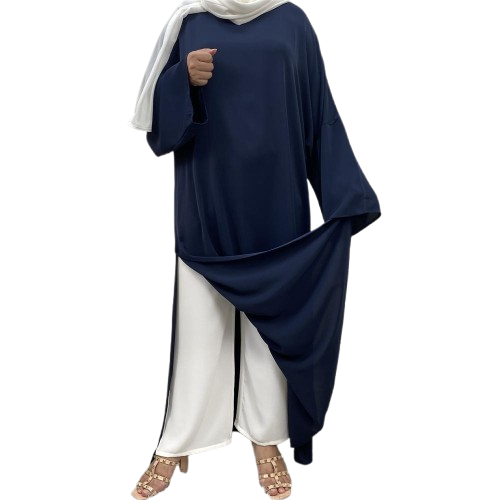 Split Hijab Dress with pants - Set 