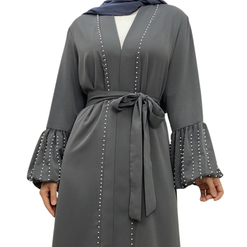 Pearl decorated sleeves abaya 