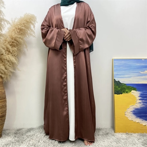 Satin lines cardigan abaya